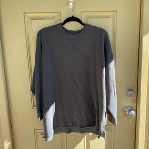 aerie distressed oversized grey sweater sz s